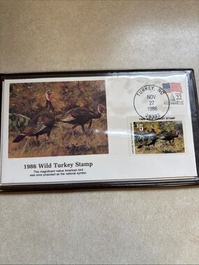 FDC First Day Covers 1986 Wild Turkey $5 Stamp TURKEY NC cancel Fleetwood  Folio